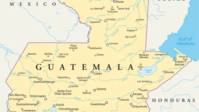 carte du Guatemala